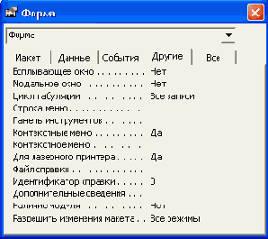 Установка значения свойства Всплывающее окно