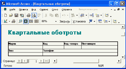 Статический перекрестный отчет