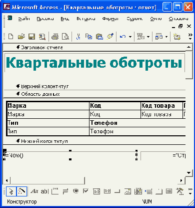 Динамический перекрестный отчет