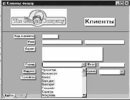 Использование функции Изменить фильтр (Filter By Form)